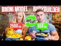 BODYBUILDER Swaps Lives with a BIKINI MODEL FOR 24 HOURS  | Zac Perna