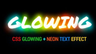 CSS Glowing Neon Text Effect Using HTML & CSS Only. #css #html #neon #texteffect #glow #ui #code 