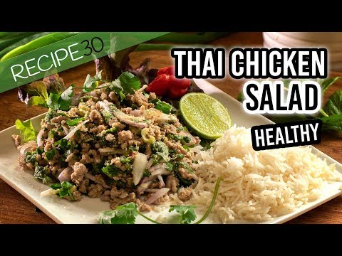 Chicken or Pork Thai larb healthy salad