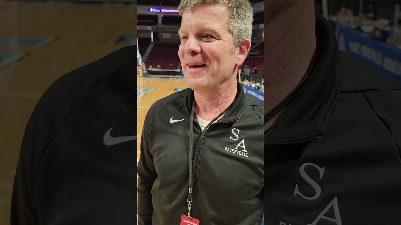 Southern Aroostook head coach Brett Russell after a 78-46 Class D Northern Maine Final win