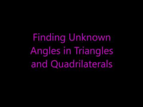 Finding unknown angles in triangles and quadrilaterals