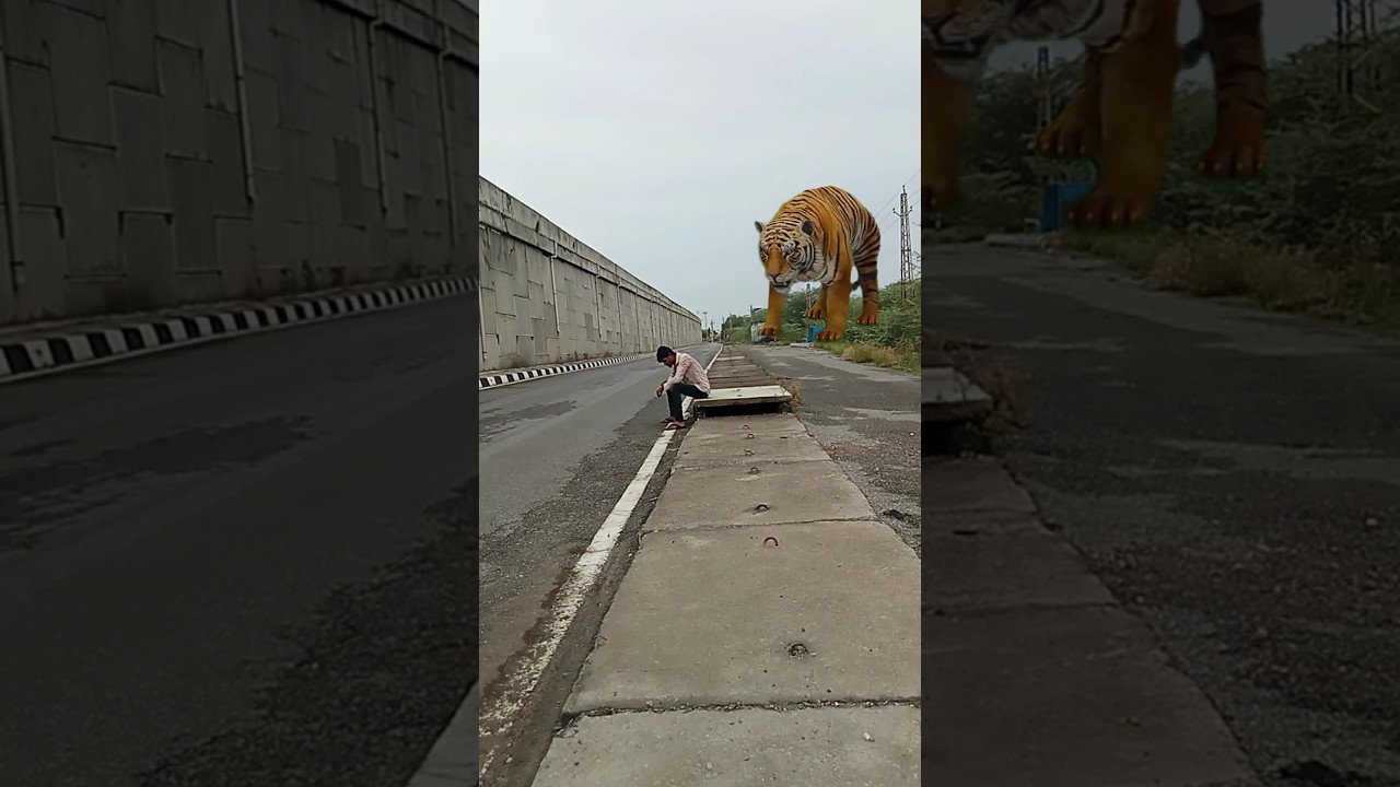 Funny tiger VFX video