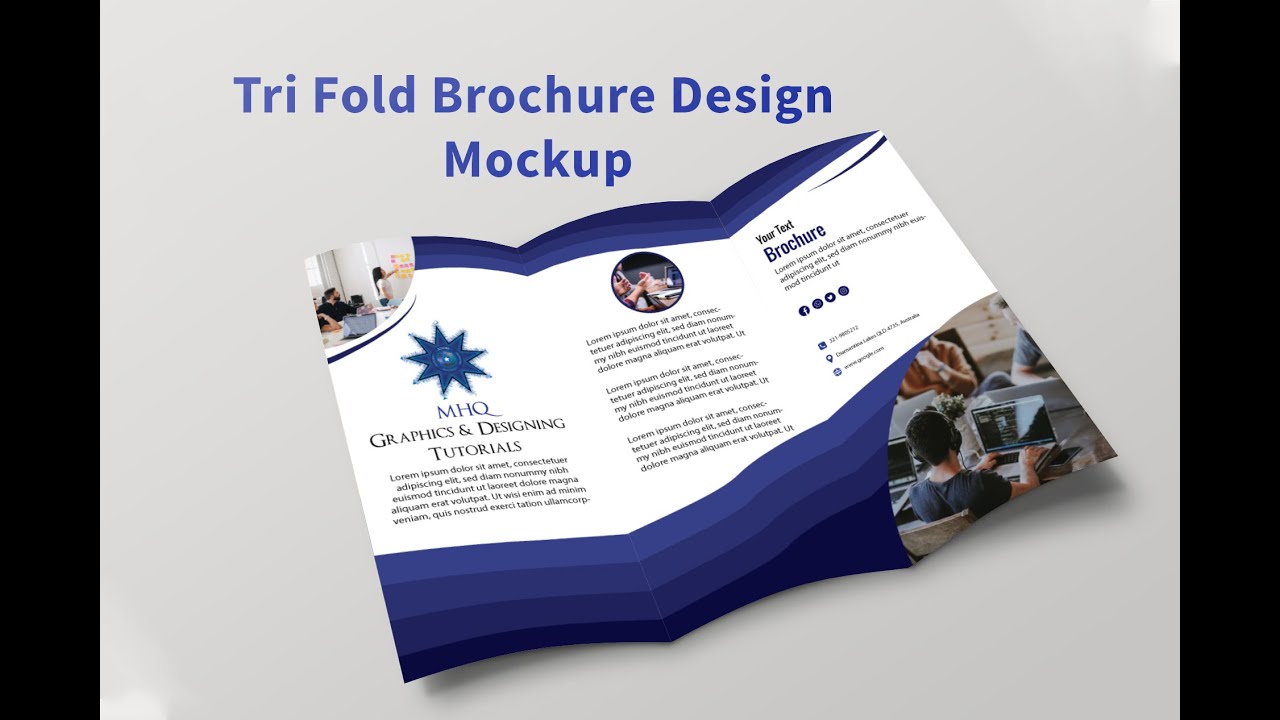 แผ่นพับ illustrator  New Update  Tri Fold Brochure Design Mock up : Illustrator \u0026 Photoshop | Adobe Illustrator \u0026 Photoshop Learning