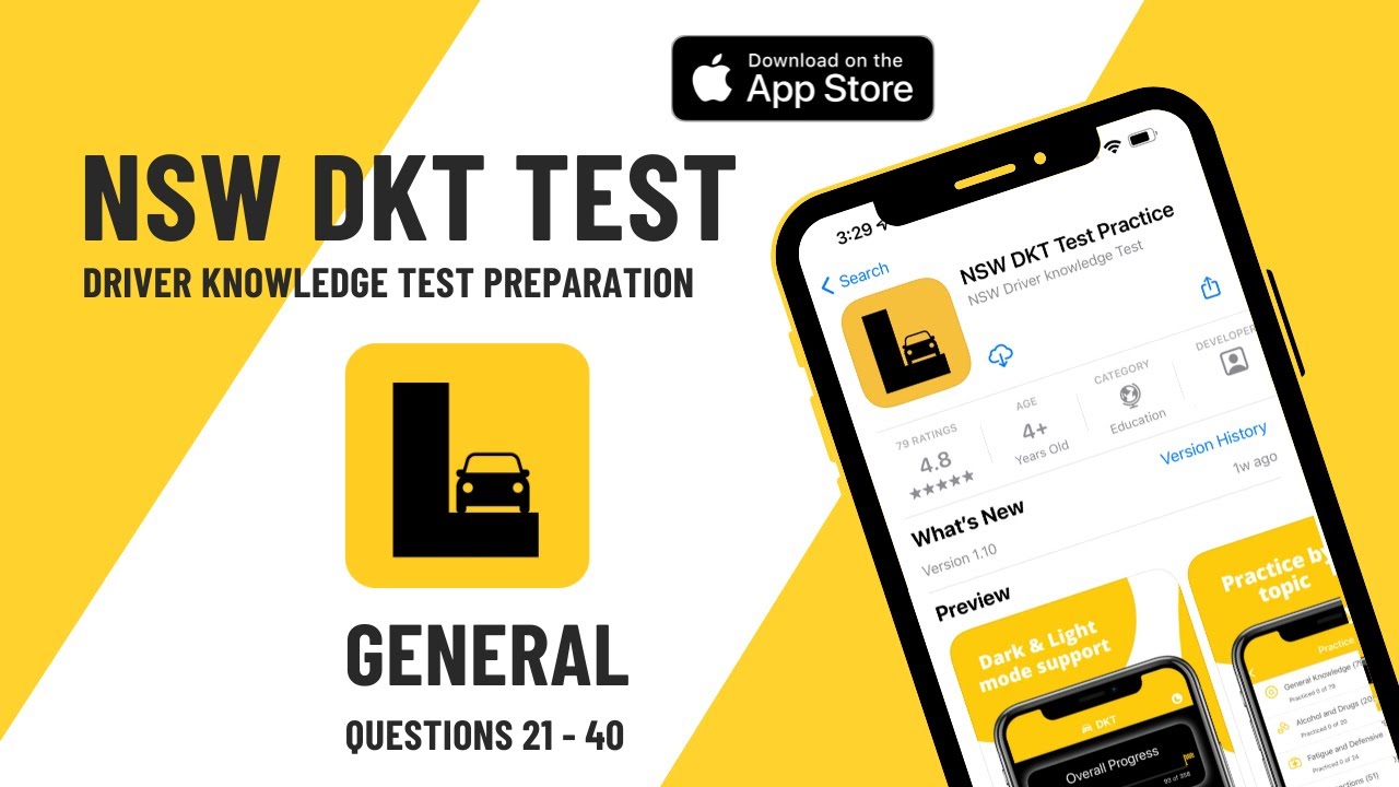 NSW DKT | General knowledge | 21 - 40 | Real exam questions - YouTube