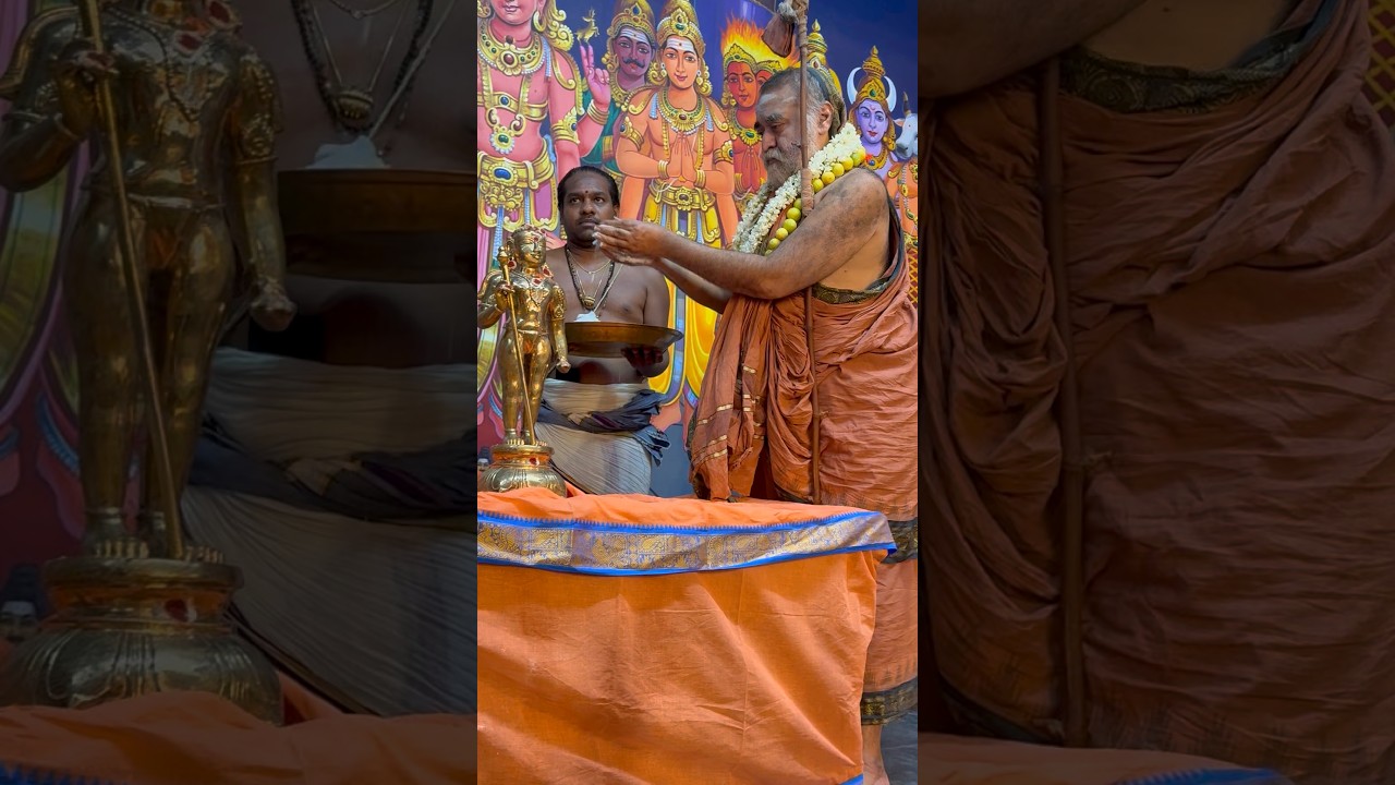 Pujya Shankaracharya Swamiji performs Vibhuti Abhishekam to Sri Swaminatha Swami - New Delhi