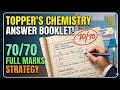 2nd PU TOPPER'S ANSWER BOOKLET OF CHEMISTRY || 70/70 || #chemistry ##answerbooklet #topper#karnataka