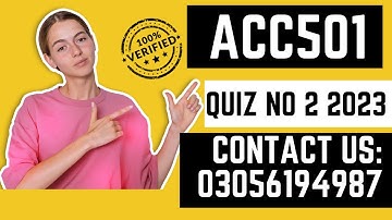 ACC501 QUIZ NO SOLUTION 2023 acc501 quiz 2 solution 2023