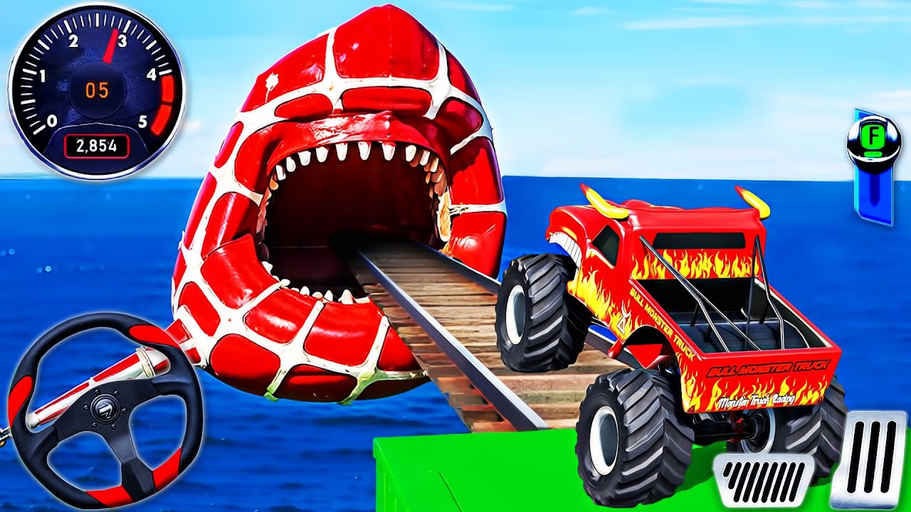 Monster Truck Mega Ramp Impossible Driver - 4x4 Ultimate Car Stunts GT Racing - Android GamePlay
