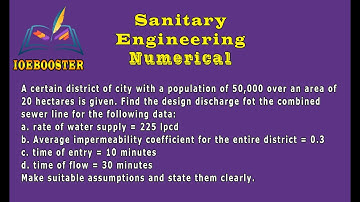 Sanitary Engineering Numerical | design discharge for combined sewer line |