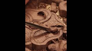 Hollyhock Wood Carving