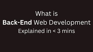 What is Backend Web Development | What is Full Stack Development | Explained in 3 mins |