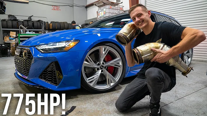 RS6 Avant Downpipe Install + Tune!