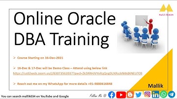 Online Oracle DBA Training || 19c Oracle DBA Training