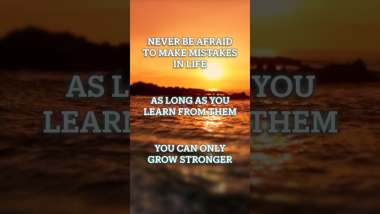 Never be afraid to make mistakes in life. As long as you learn, you can only grow stronger. 💪🏻