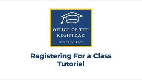 Registering for a Class Tutorial