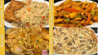 4 Easy Meal Anyone Can Make/Easy Dinner Recipes for guests/4 Dawat  recipes with cooking with Hafsa.