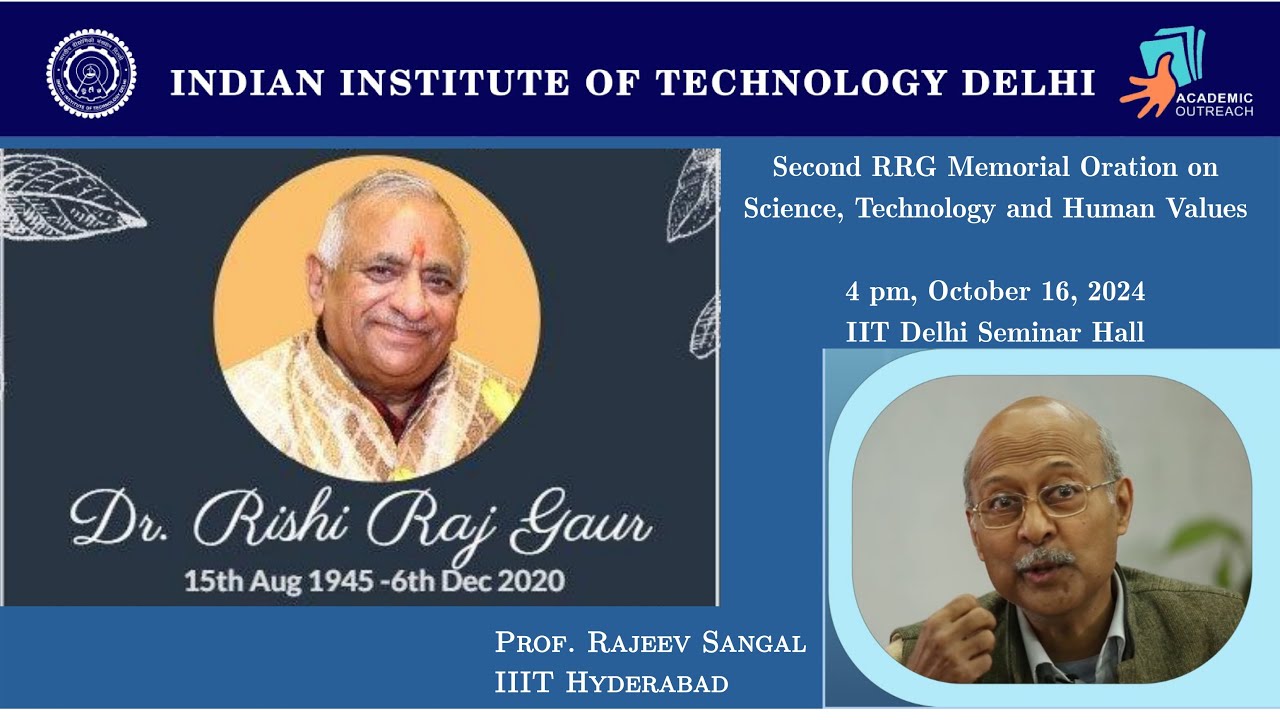 AI and Human Consciousness & Society, Rajeev Sangal, Institute Lecture, IIT Delhi, 16 Oct 2024