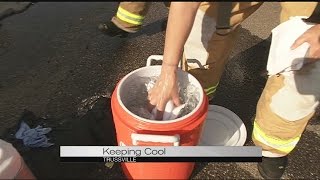 Firefighters keeping cool