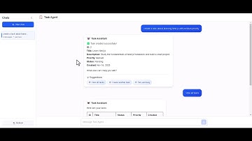 AI Task Agent: Next.js Chat Interface Demo | Create, List & View Tasks
