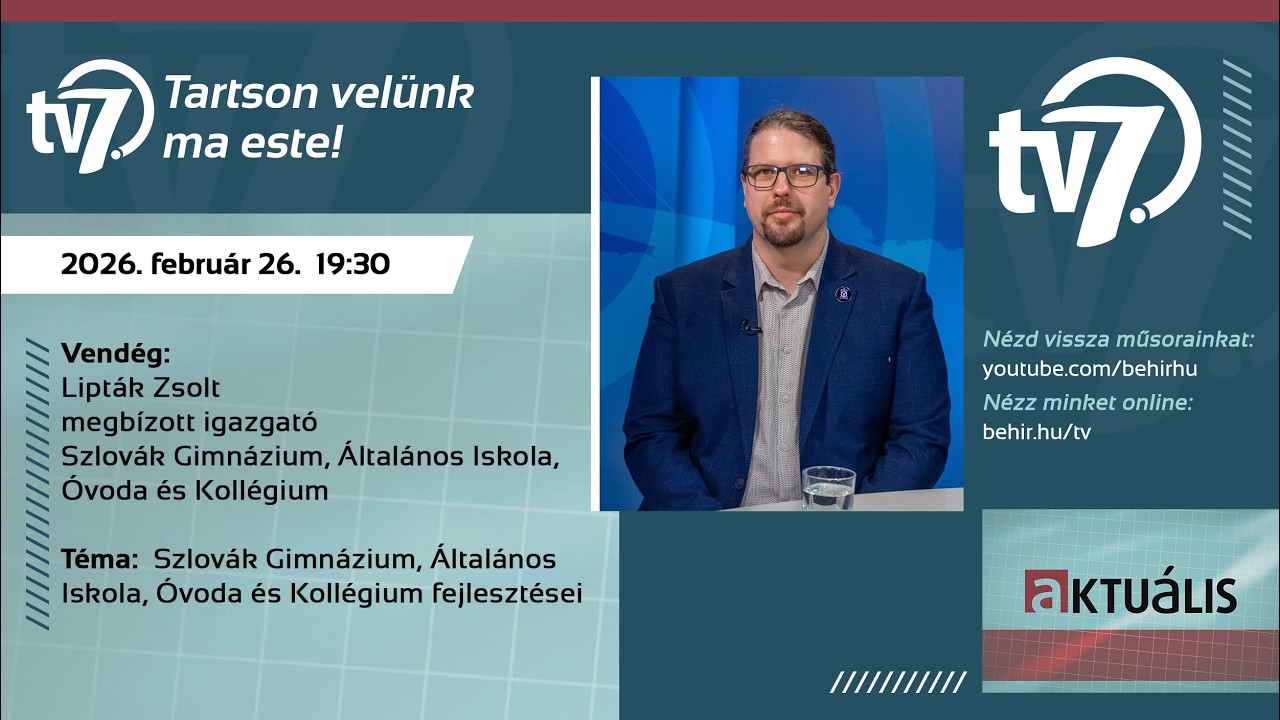 Aktuális - Szlovák Gimnázium, Általános Iskola, Óvoda és Kollégium fejlesztései - 2026. 02. 26.