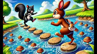brown rabbit and black squirrel forest adventure.#cute #rabbit