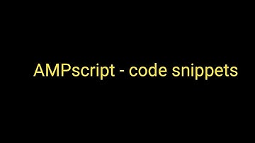 AMPscript - Code Snippets