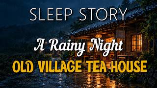 A Rainy Night at an Old Village Tea House | Cozy Sleep Story with Rain Sounds