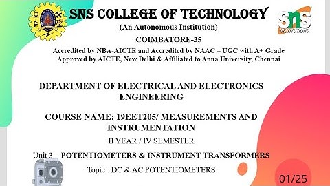 1.POTENTIOMETERS | MODULE-3| MEASUREMENTS & INSTRUMENTATION