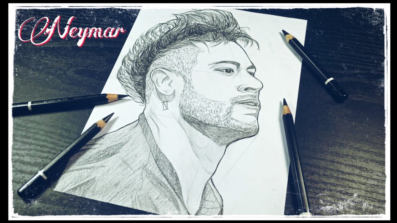 Graphite pencil drawing of Neymar a  Mhademo Shitiri Art  Facebook