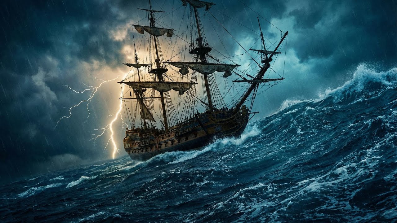 Sailing Ship in a Heavy Storm (2 Hours) | Epic Music & Ocean Ambience