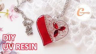 UV レジン | DIY UV Resin Valentine Accessories | VALENTINE UV RESIN PENDANT| Make your own Bezel Frames