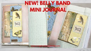 NEW BELLY BAND MINI JOURNAL FROM SCRAPS ~ W FOLD JOURNAL FINISH