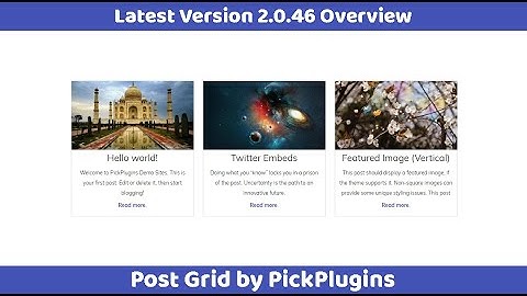 Post Grid Latest Version 2.0.46 Overview