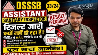 #DSSSB Assistant Sanitary Inspector || Result Update