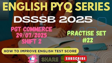 DSSSB ENGLISH PRACTICE SET 22@dsssbexamwindow #dsssbexamwindow 