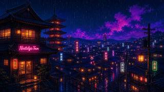 Lofi Hip Hop Beats 📻 Echoing 1980s & 90s Nights & Drifting Rainfall Sounds ☔ Lofi Wind Playlist