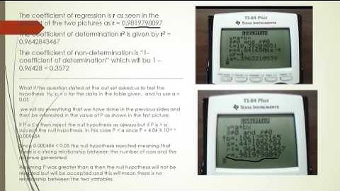 Correlation and Regression with TI 83 / TI 84 Calculator