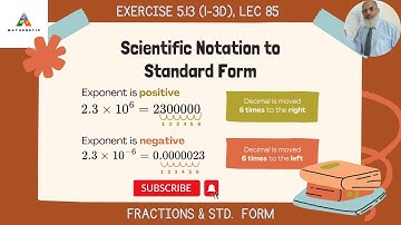 Fractions & Standard Form|Cambridge IGCSE Maths|Lecture85|Chapter 5|Standard Form Ex 5.13 (Q 1-3d)