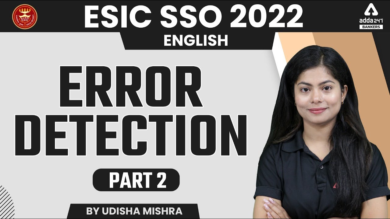 ESIC SSO 2022 | ENGLISH | ERROR DETECTION PART #2 | BY UDISHA MISHRA