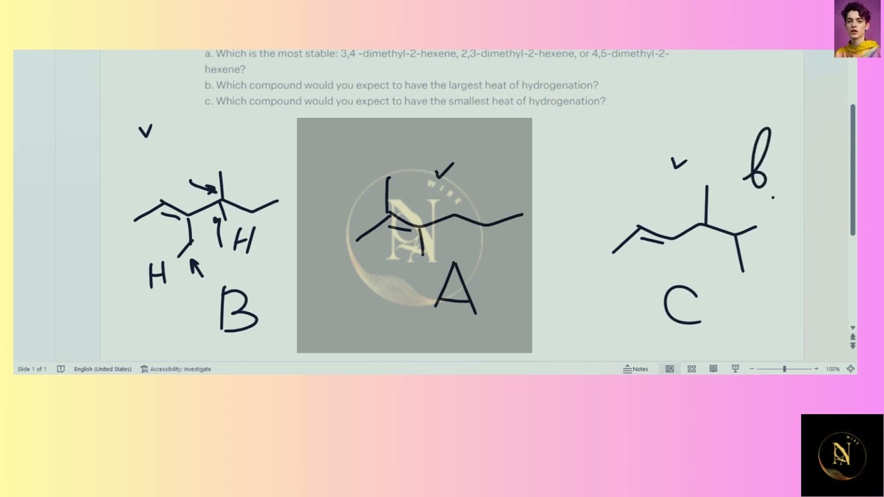 [Chemistry] Which is the most stable: 3,4 -dimethyl-2-hexene, 2,3-dimethyl-2-hexene, or 4,5-dimethyl