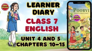Learners Diary Class 7 English Chapter 10 To 15 Unit 4 And 5