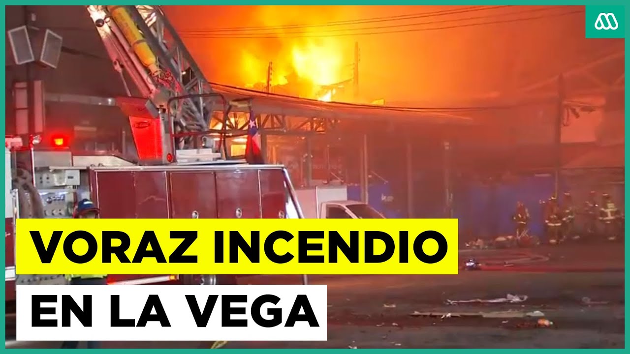 Gran incendio en la Vega Central de Santiago: Más de 50 locales afectados