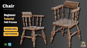 3ds Max Beginner Tutorial: Old Wooden Chair Full Modeling + Instant Wood Smart Material Test