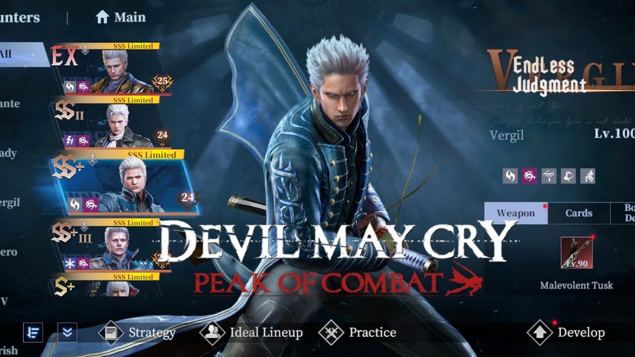 Vergil ( Endless Judgement ) All Moveset | Highest Graphics | Devil May Cry: Peak of Combat Mobile