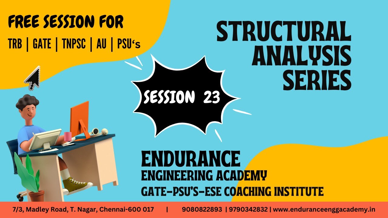#23. Structural Analysis Session 23 | Civil Free Course | TRB, GATE ...