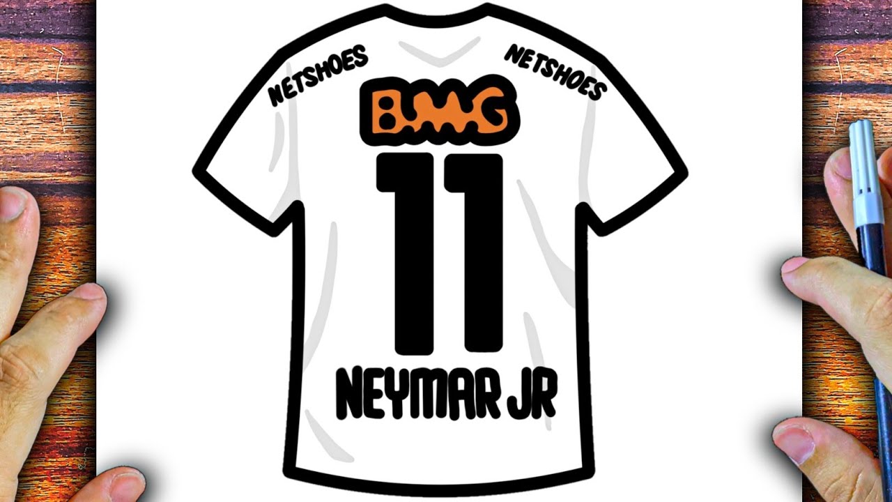 COMO DESENHAR A CAMISA DO NEYMAR NO SANTOS - CÓMO DIBUJAR LA CAMISETA ...