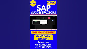 SAP SuccessFactors Time Management Training Online Class 47 26th Aug 2025 #sapsuccessfactorstraining
