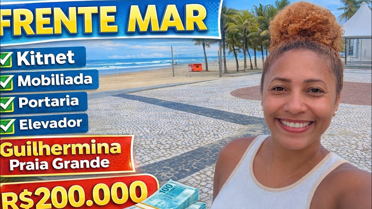R$200.000 | Frente Mar | kitnet | Reformada e Mobiliada | Guilhermina, Praia Grande. OPORTUNIDADE 