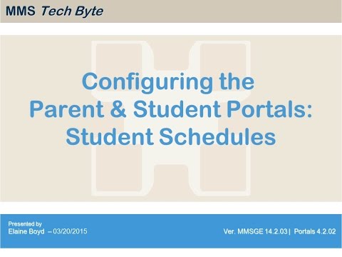 Configure Parent Student Portal Student Schedule Data (5 of 6)