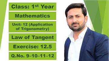 1st Year Math Ch 12 Exercise 12.5 Question No 9, 10, 11, 12